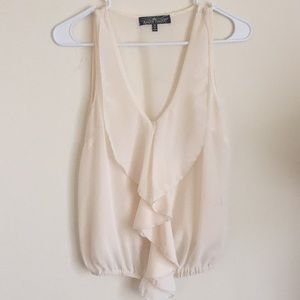 Cream ruffle tank